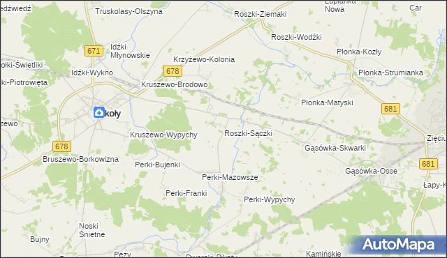 mapa Roszki-Sączki, Roszki-Sączki na mapie Targeo