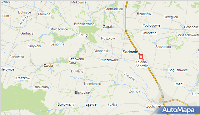 mapa Ruszkowiec, Ruszkowiec na mapie Targeo