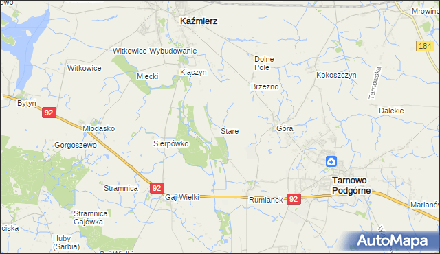 mapa Stare gmina Kaźmierz, Stare gmina Kaźmierz na mapie Targeo