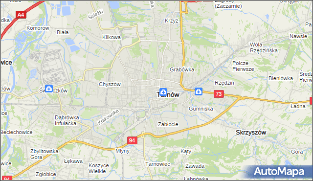 mapa Tarnów, Tarnów na mapie Targeo