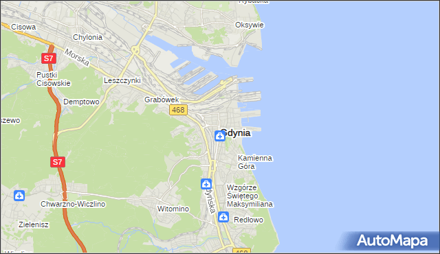 mapa Gdyni, Gdynia na mapie Targeo