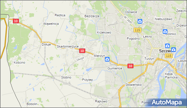 mapa Mierzyn gmina Dobra (Szczecińska), Mierzyn gmina Dobra (Szczecińska) na mapie Targeo