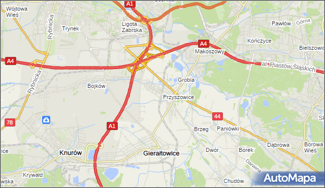 mapa Przyszowice, Przyszowice na mapie Targeo