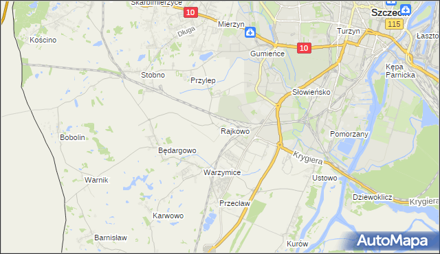 mapa Rajkowo, Rajkowo na mapie Targeo