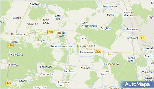 mapa Sikucin-Kolonia, Sikucin-Kolonia na mapie Targeo