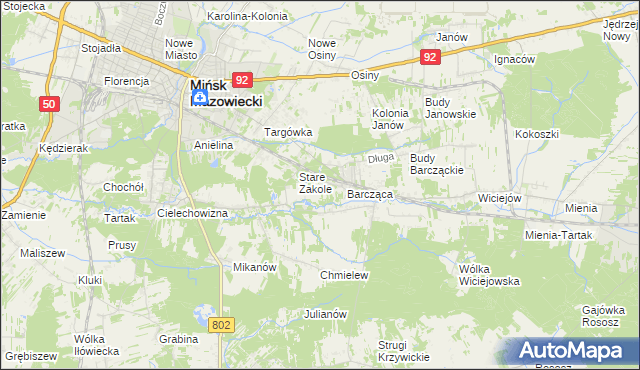 mapa Zakole-Wiktorowo, Zakole-Wiktorowo na mapie Targeo