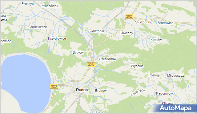 mapa Gwizdanów, Gwizdanów na mapie Targeo