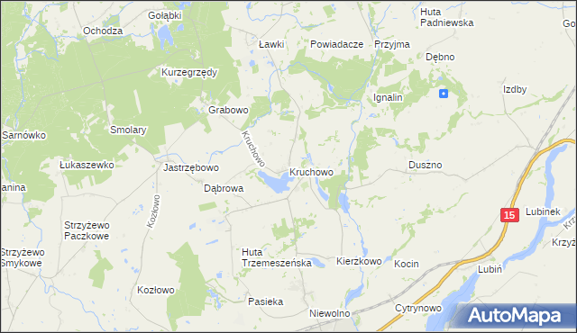 mapa Kruchowo, Kruchowo na mapie Targeo