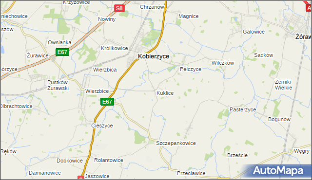 mapa Kuklice, Kuklice na mapie Targeo