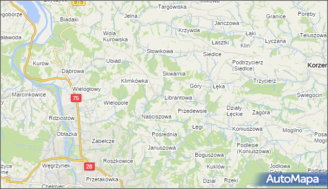 mapa Librantowa, Librantowa na mapie Targeo