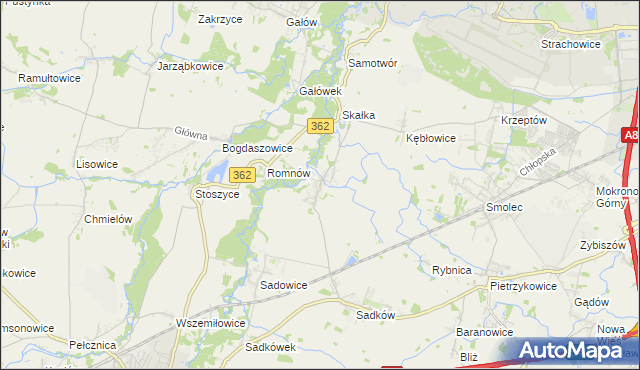 mapa Małkowice gmina Kąty Wrocławskie, Małkowice gmina Kąty Wrocławskie na mapie Targeo