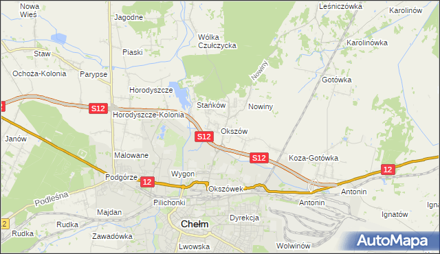 mapa Okszów, Okszów na mapie Targeo