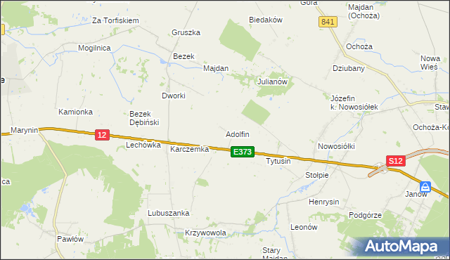 mapa Adolfin gmina Siedliszcze, Adolfin gmina Siedliszcze na mapie Targeo