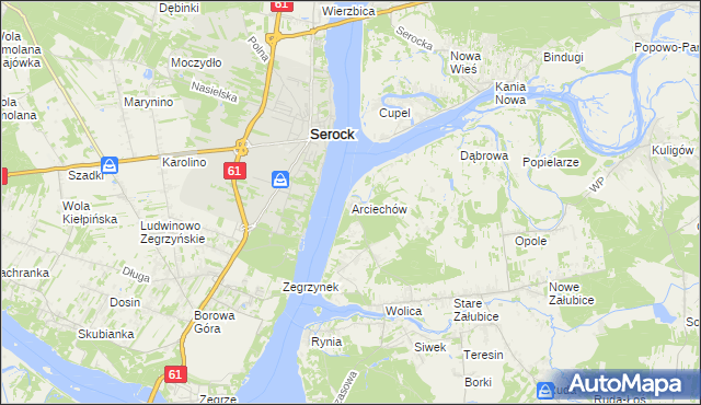 mapa Arciechów gmina Radzymin, Arciechów gmina Radzymin na mapie Targeo