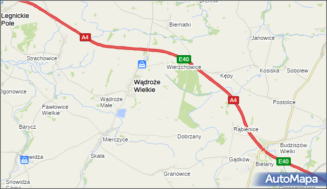 mapa Augustów gmina Wądroże Wielkie, Augustów gmina Wądroże Wielkie na mapie Targeo