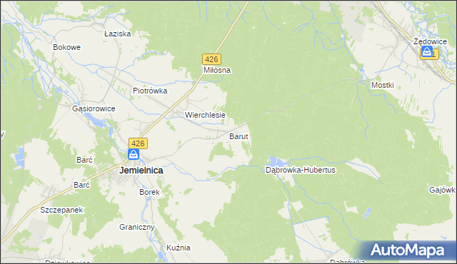 mapa Barut, Barut na mapie Targeo