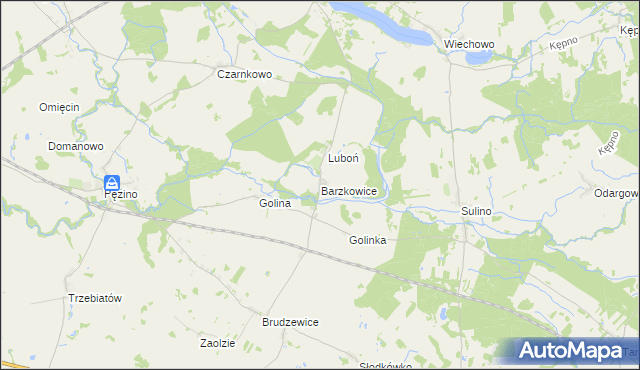 mapa Barzkowice, Barzkowice na mapie Targeo