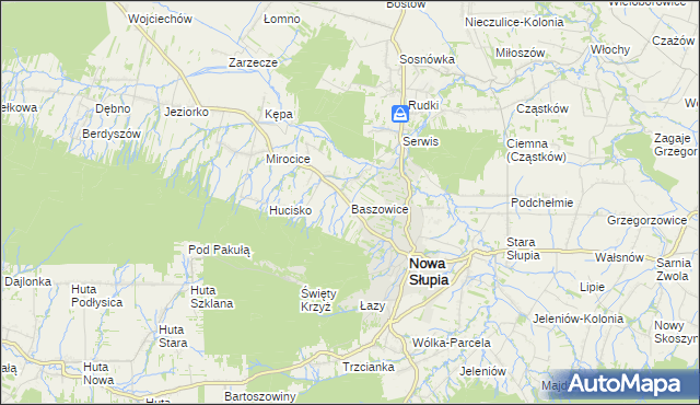 mapa Baszowice, Baszowice na mapie Targeo