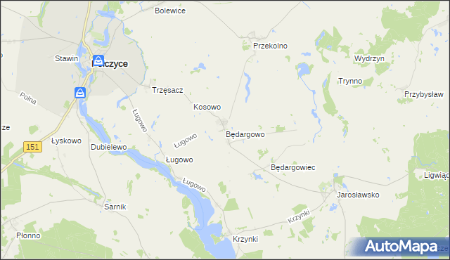 mapa Będargowo gmina Pełczyce, Będargowo gmina Pełczyce na mapie Targeo