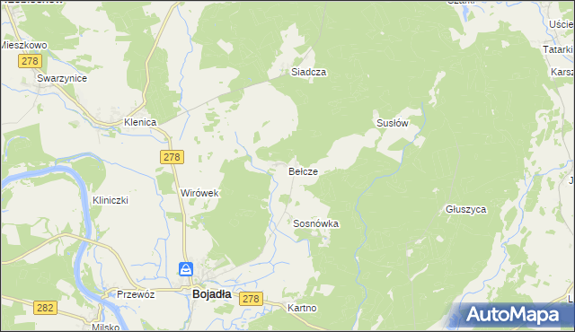 mapa Bełcze, Bełcze na mapie Targeo