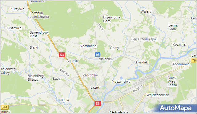 mapa Białobiel, Białobiel na mapie Targeo