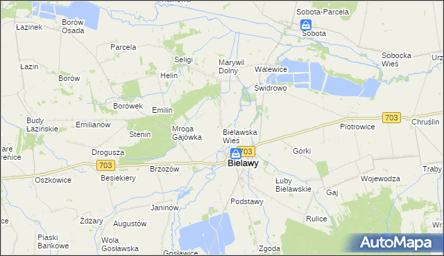 mapa Bielawska Wieś, Bielawska Wieś na mapie Targeo