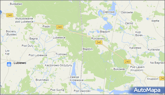 mapa Błądzim gmina Cekcyn, Błądzim gmina Cekcyn na mapie Targeo