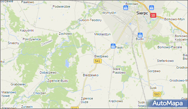 mapa Bledzewo, Bledzewo na mapie Targeo