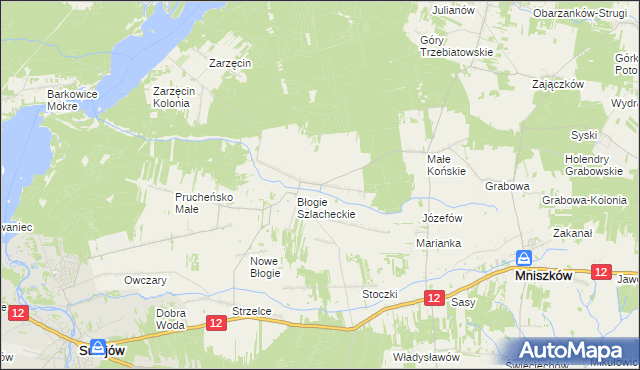 mapa Błogie Rządowe, Błogie Rządowe na mapie Targeo