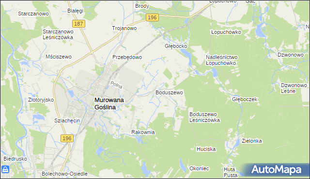 mapa Boduszewo, Boduszewo na mapie Targeo