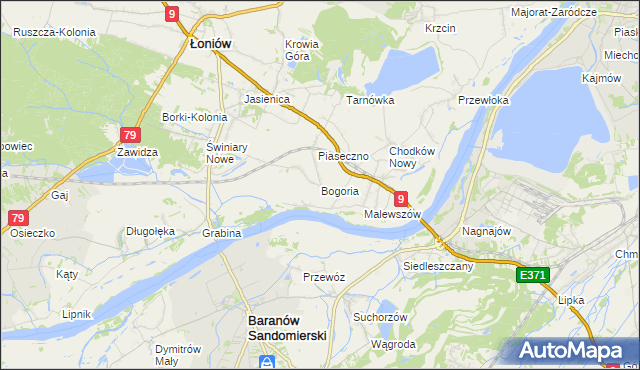 mapa Bogoria gmina Łoniów, Bogoria gmina Łoniów na mapie Targeo