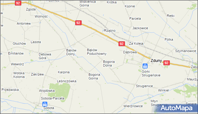 mapa Bogoria Pofolwarczna, Bogoria Pofolwarczna na mapie Targeo