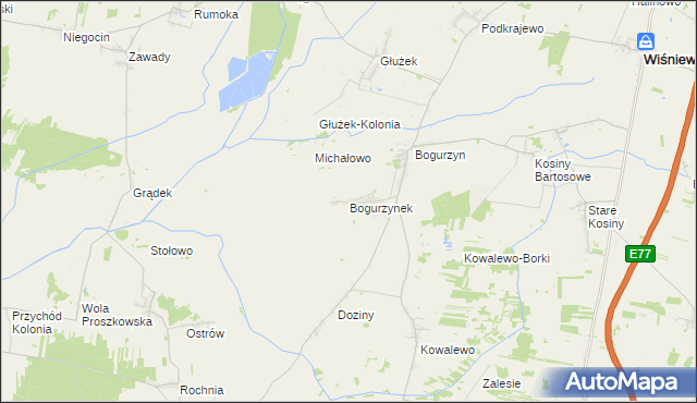 mapa Bogurzynek, Bogurzynek na mapie Targeo