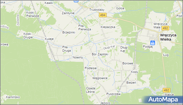 mapa Bór Zapilski, Bór Zapilski na mapie Targeo