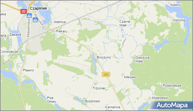 mapa Broczyno, Broczyno na mapie Targeo
