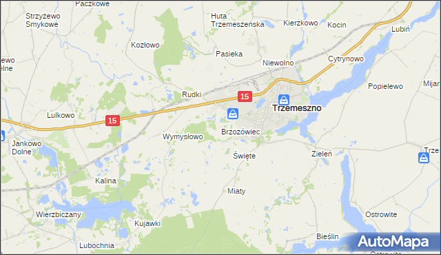 mapa Brzozówiec, Brzozówiec na mapie Targeo