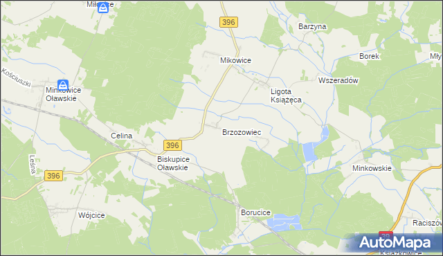 mapa Brzozowiec gmina Namysłów, Brzozowiec gmina Namysłów na mapie Targeo