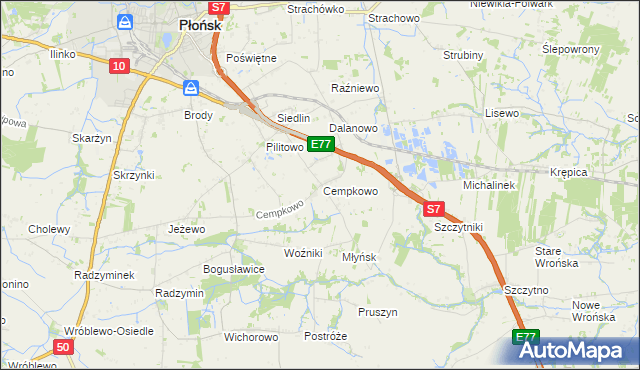 mapa Cempkowo, Cempkowo na mapie Targeo