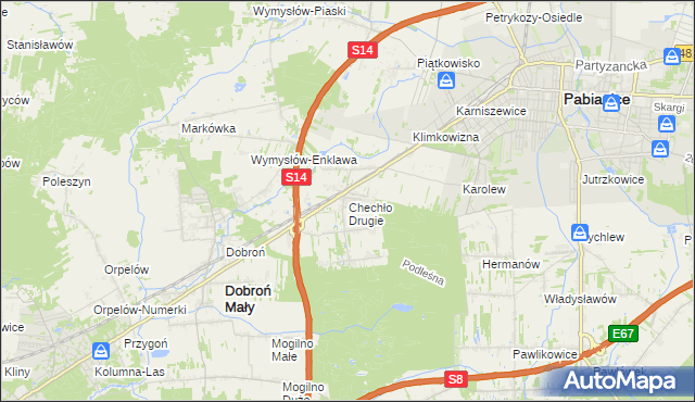 mapa Chechło Drugie, Chechło Drugie na mapie Targeo