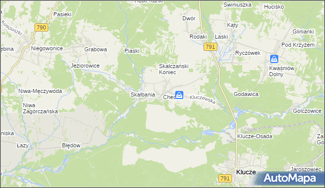mapa Chechło gmina Klucze, Chechło gmina Klucze na mapie Targeo