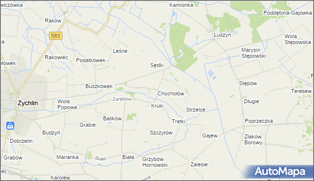 mapa Chochołów gmina Żychlin, Chochołów gmina Żychlin na mapie Targeo
