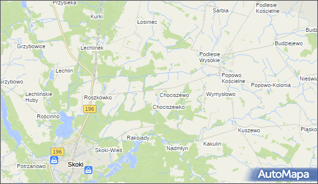 mapa Chociszewo gmina Skoki, Chociszewo gmina Skoki na mapie Targeo