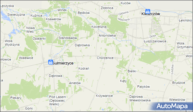 mapa Chorzenice gmina Sulmierzyce, Chorzenice gmina Sulmierzyce na mapie Targeo