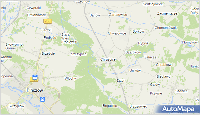 mapa Chruścice, Chruścice na mapie Targeo