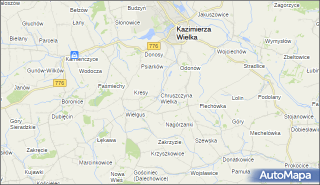 mapa Chruszczyna Wielka, Chruszczyna Wielka na mapie Targeo