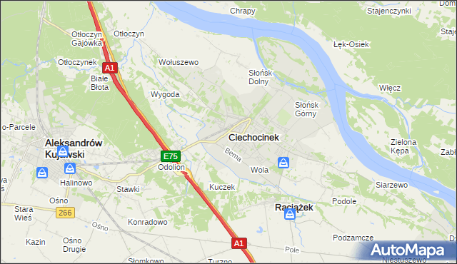 mapa Ciechocinek, Ciechocinek na mapie Targeo