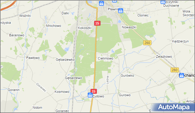 mapa Cielimowo, Cielimowo na mapie Targeo