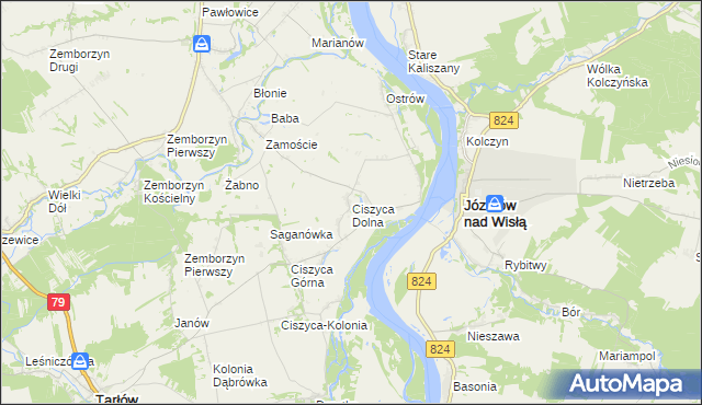 mapa Ciszyca Dolna, Ciszyca Dolna na mapie Targeo