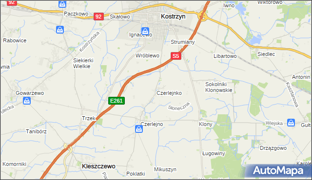 mapa Czerlejnko, Czerlejnko na mapie Targeo