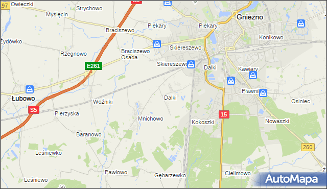 mapa Dalki, Dalki na mapie Targeo